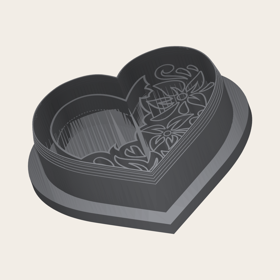 Floral Corner Heart Polymer Clay Cutter | 132 - ClartStudios - Polymer clay Jewellery