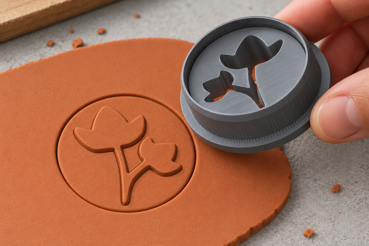 Twin Tulip Coin Polymer Clay Cutter | 153 - ClartStudios - Polymer clay Jewellery