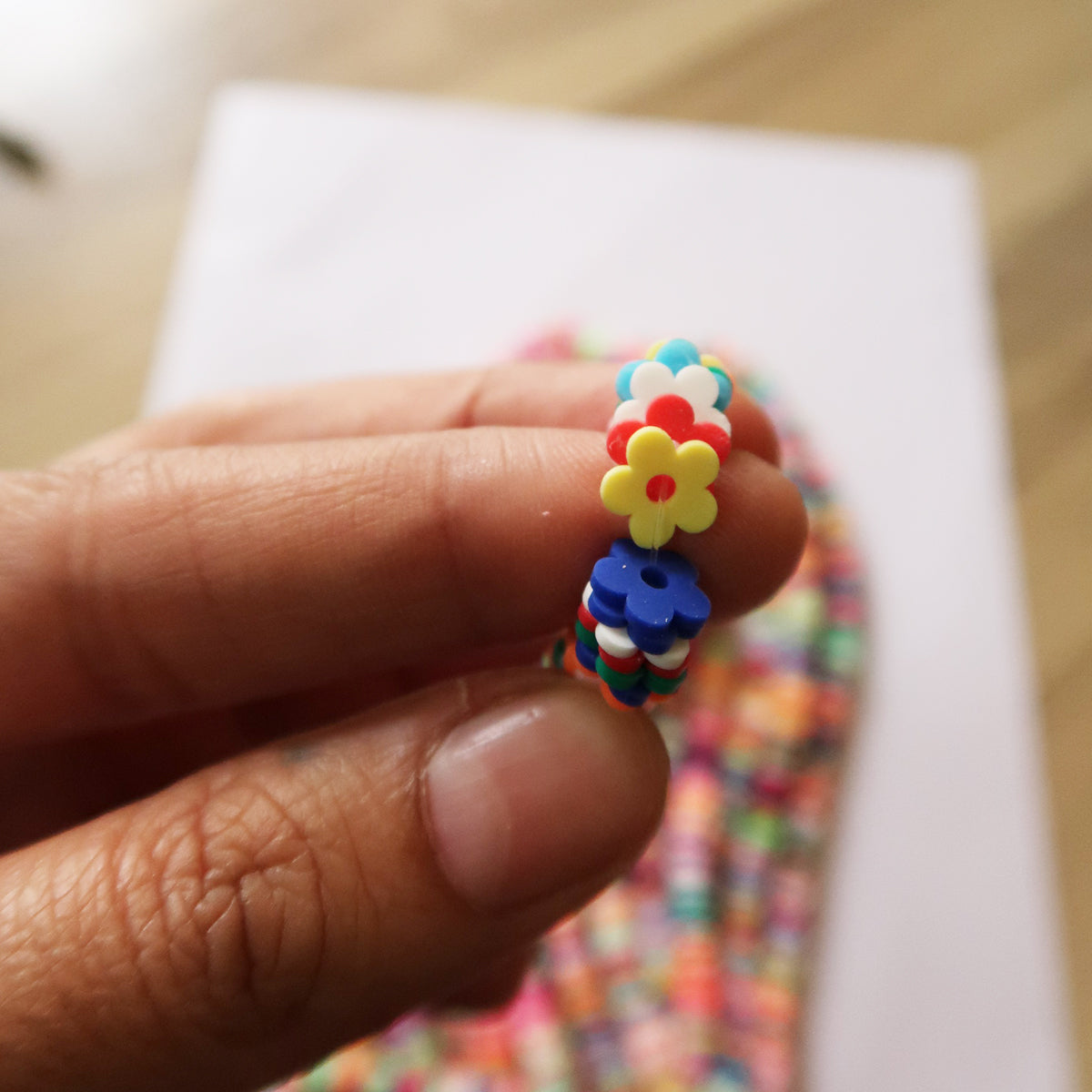 Random Mix - 1X8mm Flower Polymer Clay Beads - ClartStudios - Polymer clay Jewellery