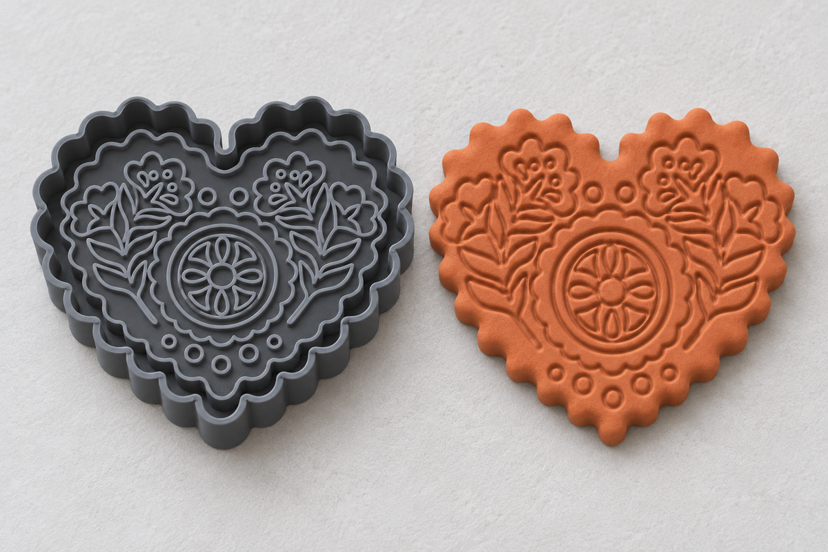 Folk Mandala Heart Polymer Clay Cutter | 134 - ClartStudios - Polymer clay Jewellery