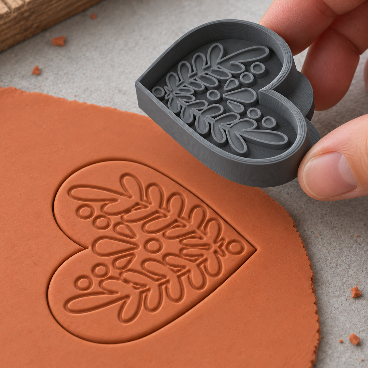 Botanical Heart Polymer Clay Cutter | 133 - ClartStudios - Polymer clay Jewellery