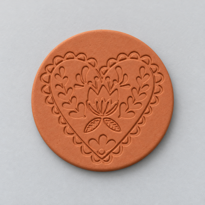Folk Heart Medallion Polymer Clay Cutter | 161 - ClartStudios - Polymer clay Jewellery