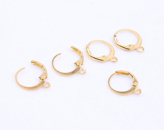 Golden Hoop Stud Finding - Sold in Pair - ClartStudios - Polymer clay Jewellery
