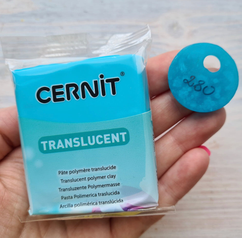 Cernit Number Translucent Blue Turquoise - 56gms - ClartStudios - Polymer clay Jewellery