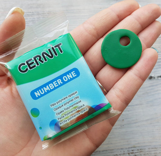 N021 - Cernit Number One Green - 56gms - ClartStudios - Polymer clay Jewellery