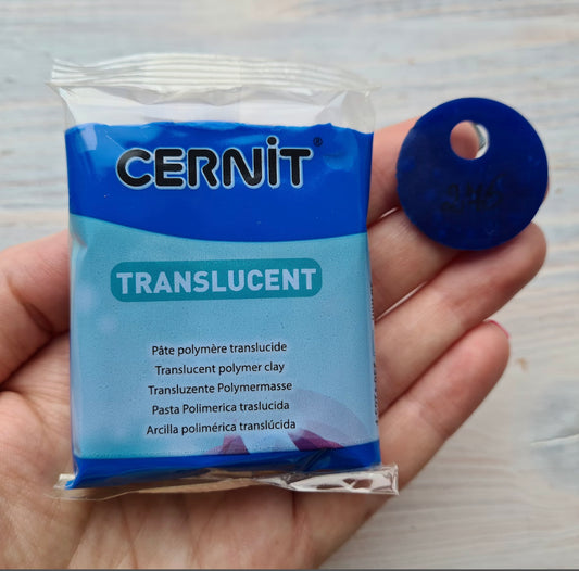 Cernit Translucent Sapphire - 56gms - ClartStudios - Polymer clay Jewellery