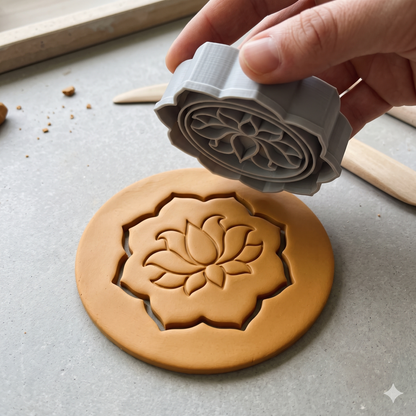 Lotus Mandala Polymer Clay Cutter & Embosser - ClartStudios - Polymer clay Jewellery