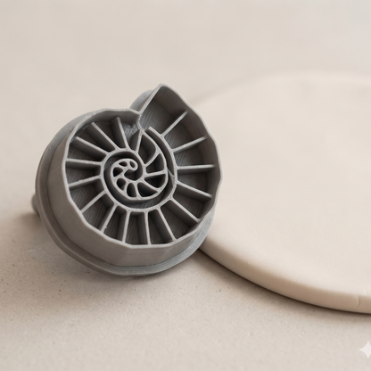 Ammonite Polymer Clay Cutter & Texture Stamp - ClartStudios - Polymer clay Jewellery