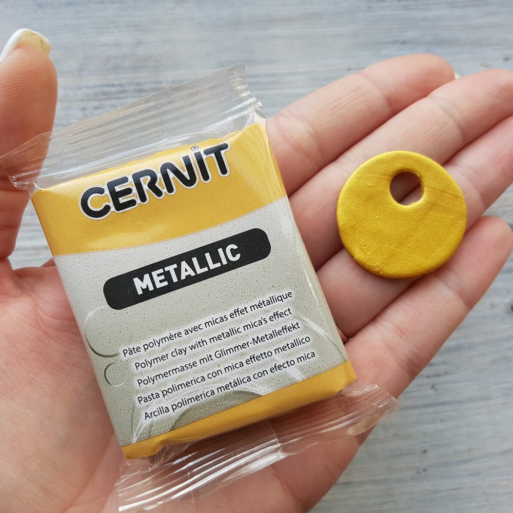 Cernit Metallic Gold 56g - ClartStudios - Polymer clay Jewellery