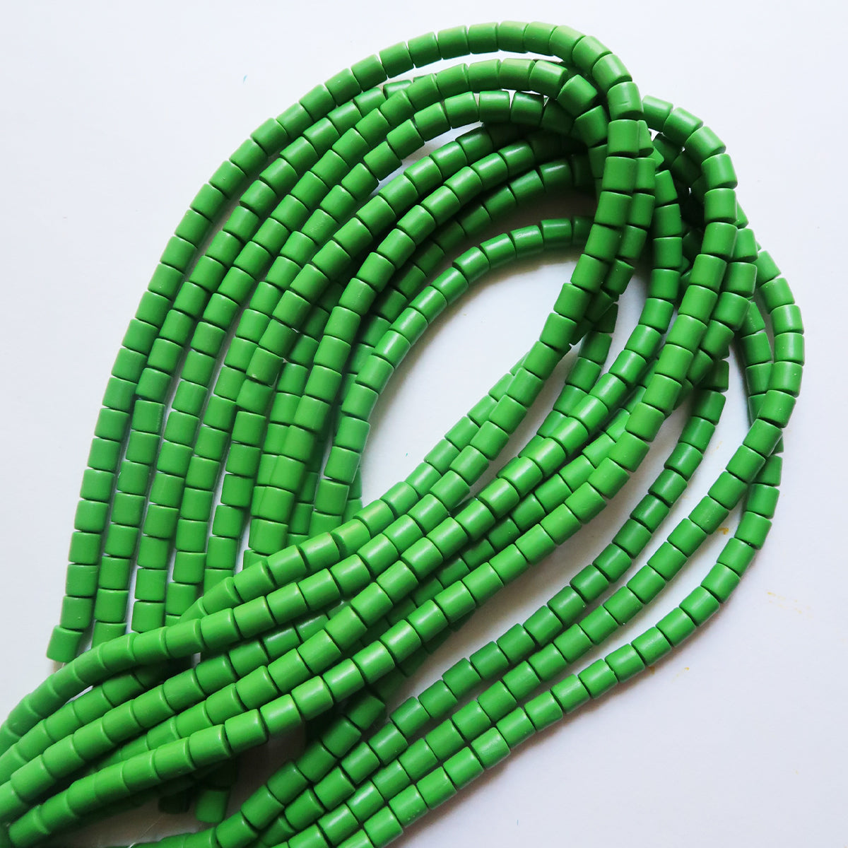 Green - 6mm Bucket Polymer Clay Beads - ClartStudios - Polymer clay Jewellery