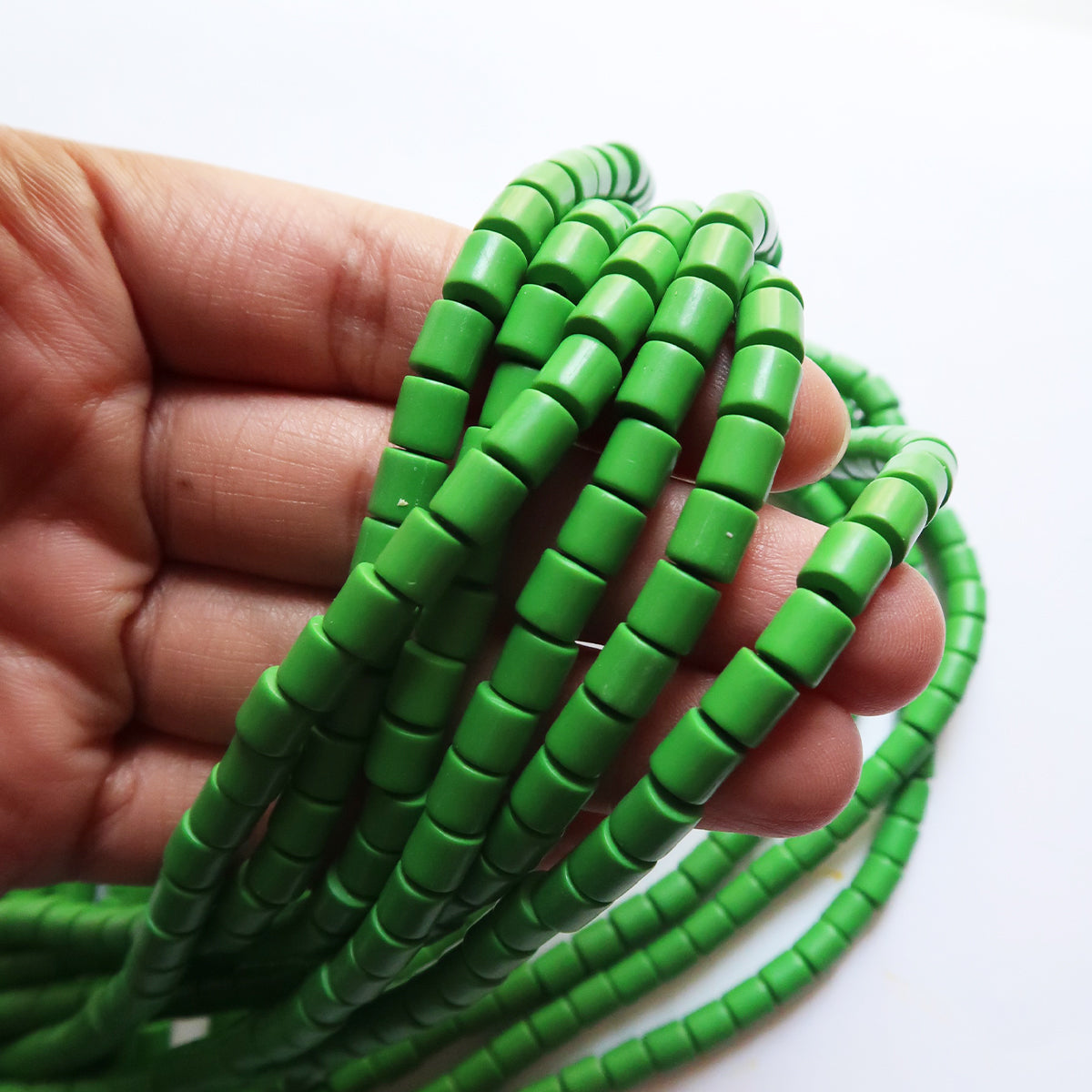 Green - 6mm Bucket Polymer Clay Beads - ClartStudios - Polymer clay Jewellery