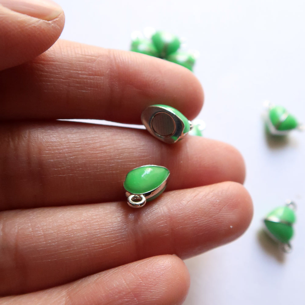 Green Magnet Heart - ClartStudios - Polymer clay Jewellery