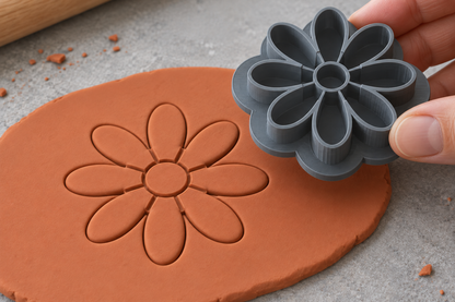 Groovy Daisy Polymer Clay Cutter | 136 - ClartStudios - Polymer clay Jewellery