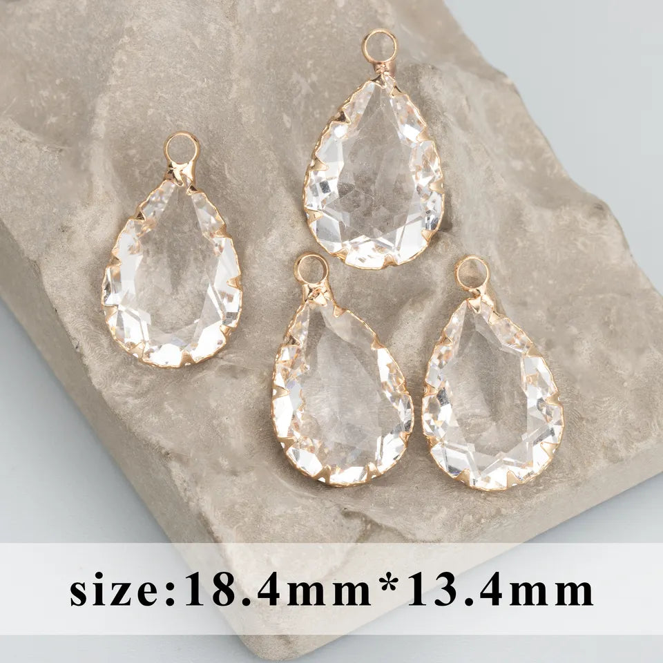 Glass Drop Gemstone (18K Gold) - ClartStudios - Polymer clay Jewellery