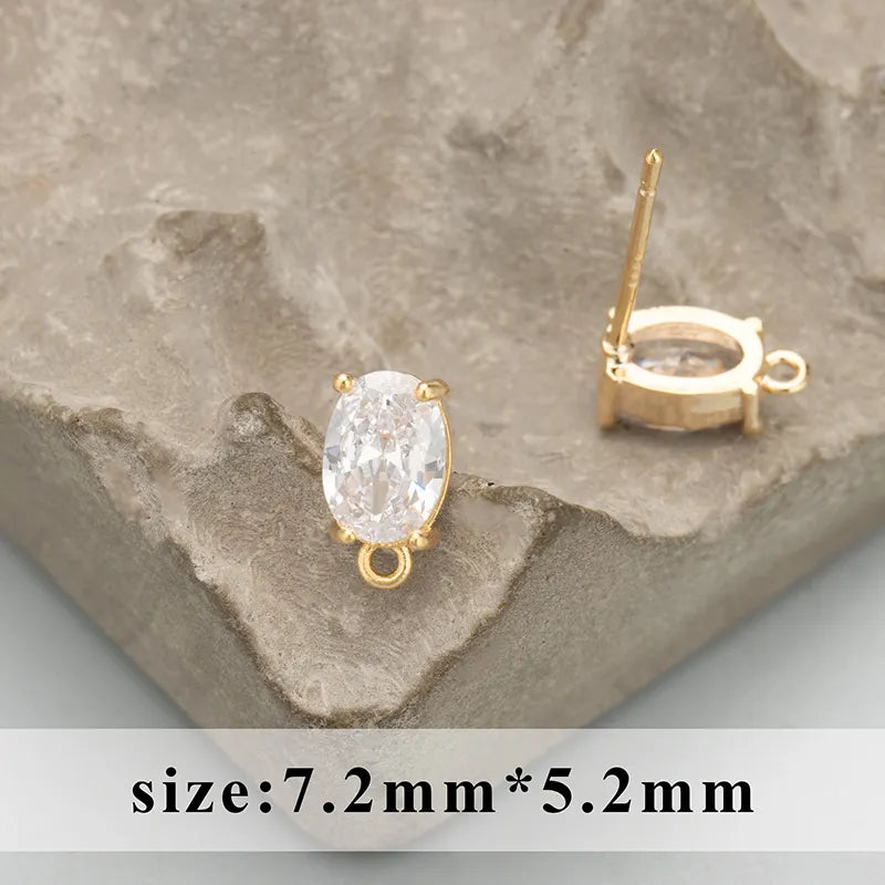Zicron Oval Stud (18K Gold) - ClartStudios - Polymer clay Jewellery