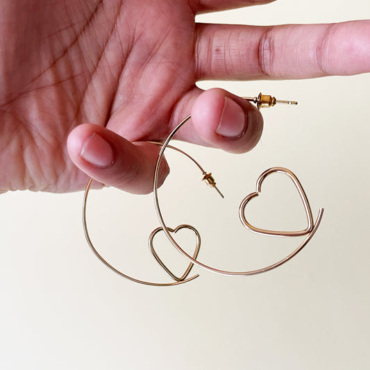 Heart Bezel Hoop - ClartStudios - Polymer clay Jewellery