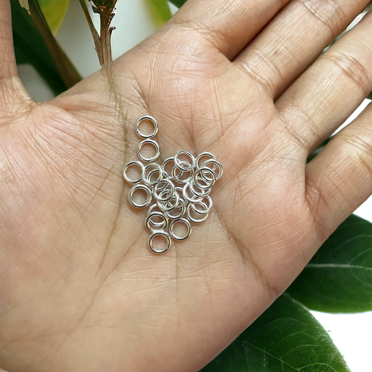 Premium Brass Silver plated 6mm jumprings (Pack of 50) - ClartStudios - Polymer clay Jewellery
