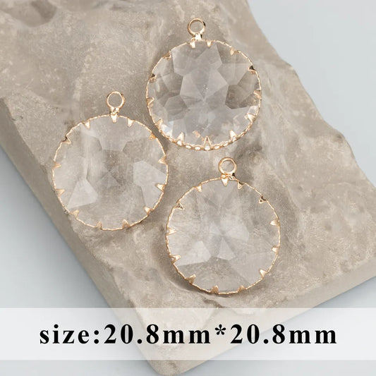 Glass Circle Gemstone (18K Gold) - ClartStudios - Polymer clay Jewellery