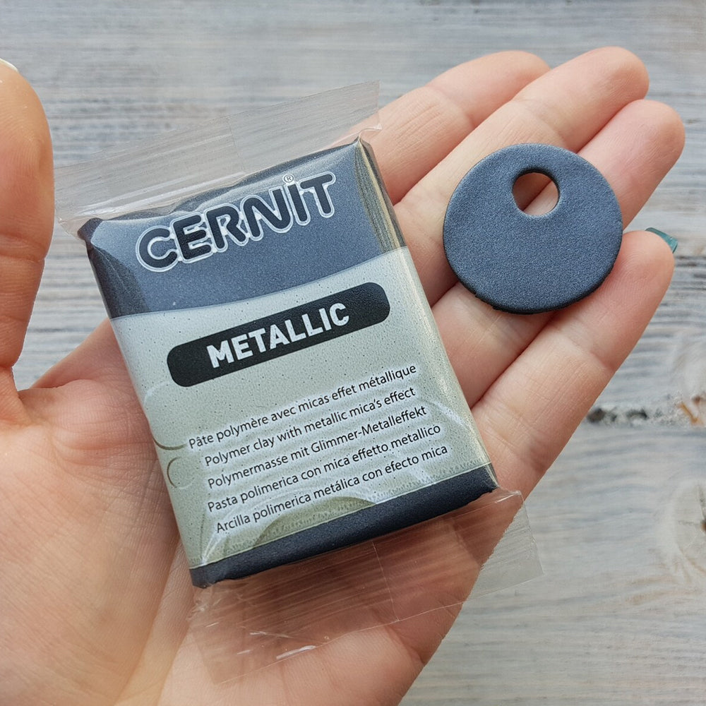 Cernit Metallic  Hematite - 56gms - ClartStudios - Polymer clay Jewellery