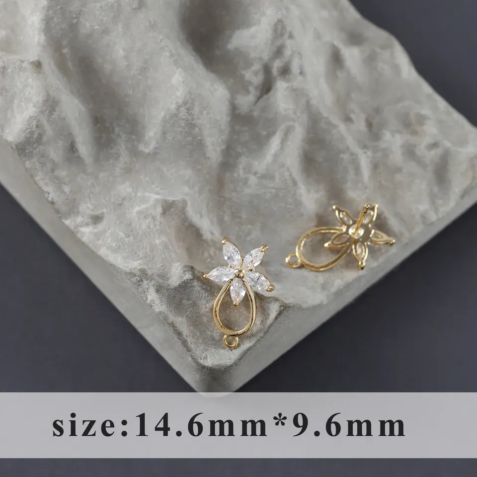Zicron Flower Stud (18K Gold) - ClartStudios - Polymer clay Jewellery