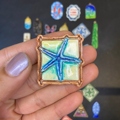 CN 01 - Star on the Beach - Handmade Clay Charm - ClartStudios - Polymer clay Jewellery