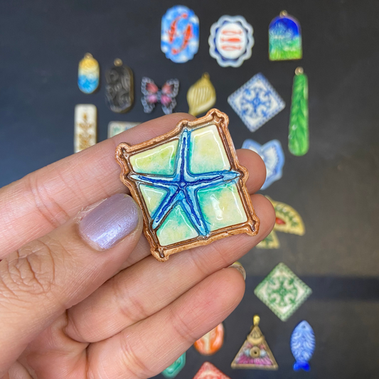 CN 01 - Star on the Beach - Handmade Clay Charm - ClartStudios - Polymer clay Jewellery