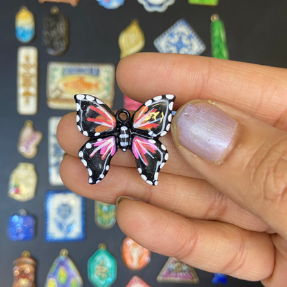 CN 07 - Butterly Hand Painted - Handmade Clay Charm - ClartStudios - Polymer clay Jewellery
