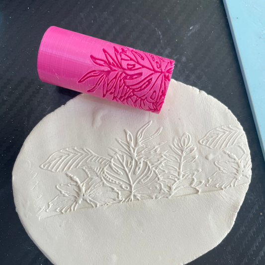 TR 14 - Mini Wild Flower Pattern- 2 | Texture Roller - ClartStudios - Polymer clay Jewellery