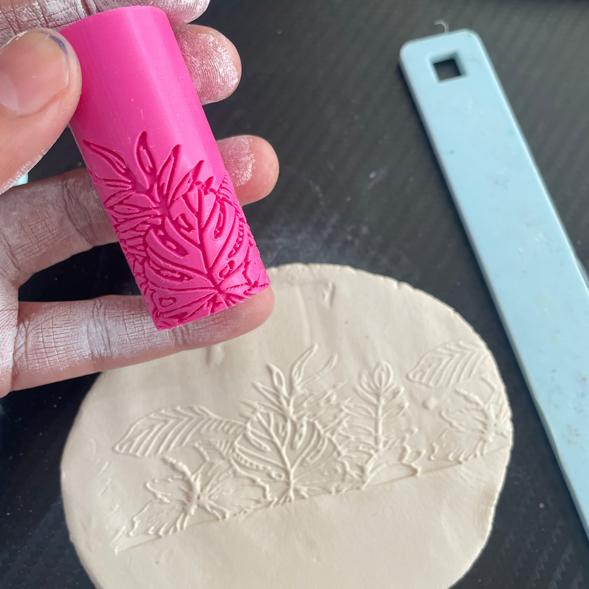 TR 14 - Mini Wild Flower Pattern- 2 | Texture Roller - ClartStudios - Polymer clay Jewellery