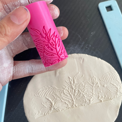 TR 14 - Mini Wild Flower Pattern- 2 | Texture Roller - ClartStudios - Polymer clay Jewellery
