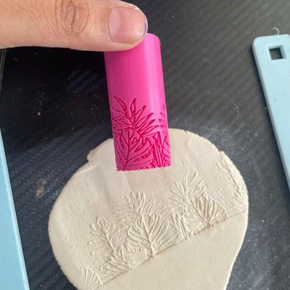 TR 15 - Mini Wild Flower Pattern- 3 | Texture Roller - ClartStudios - Polymer clay Jewellery