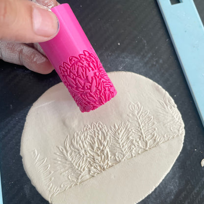 TR 16 - Mini Wild Flower Pattern- 4 | Texture Roller - ClartStudios - Polymer clay Jewellery