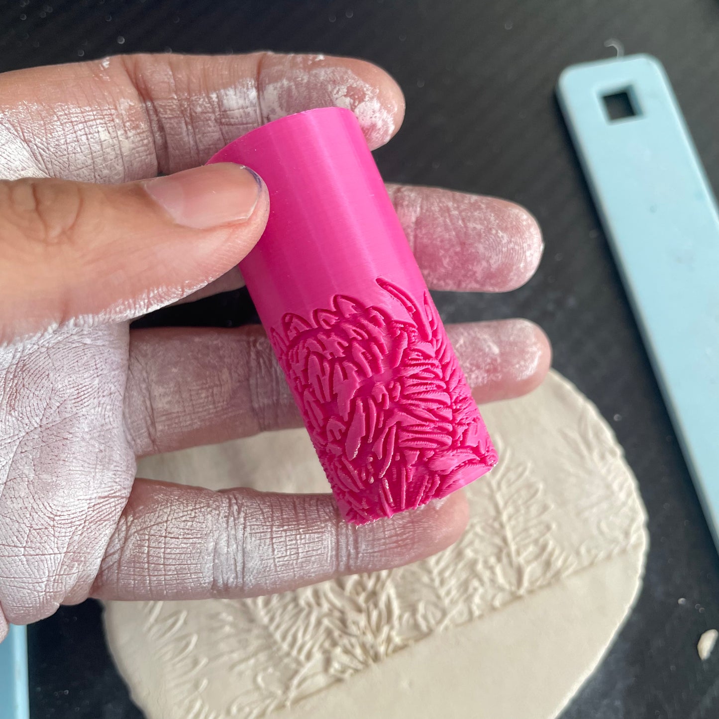 TR 16 - Mini Wild Flower Pattern- 4 | Texture Roller - ClartStudios - Polymer clay Jewellery