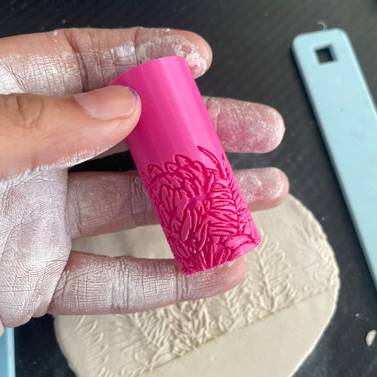TR 16 - Mini Wild Flower Pattern- 4 | Texture Roller - ClartStudios - Polymer clay Jewellery