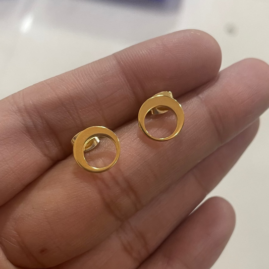 SS.28 (Pack of 2 pairs) Designer Polo Circle Stainless Steel Studs Earrings (Anti Tarnish) - ClartStudios - Polymer clay Jewellery