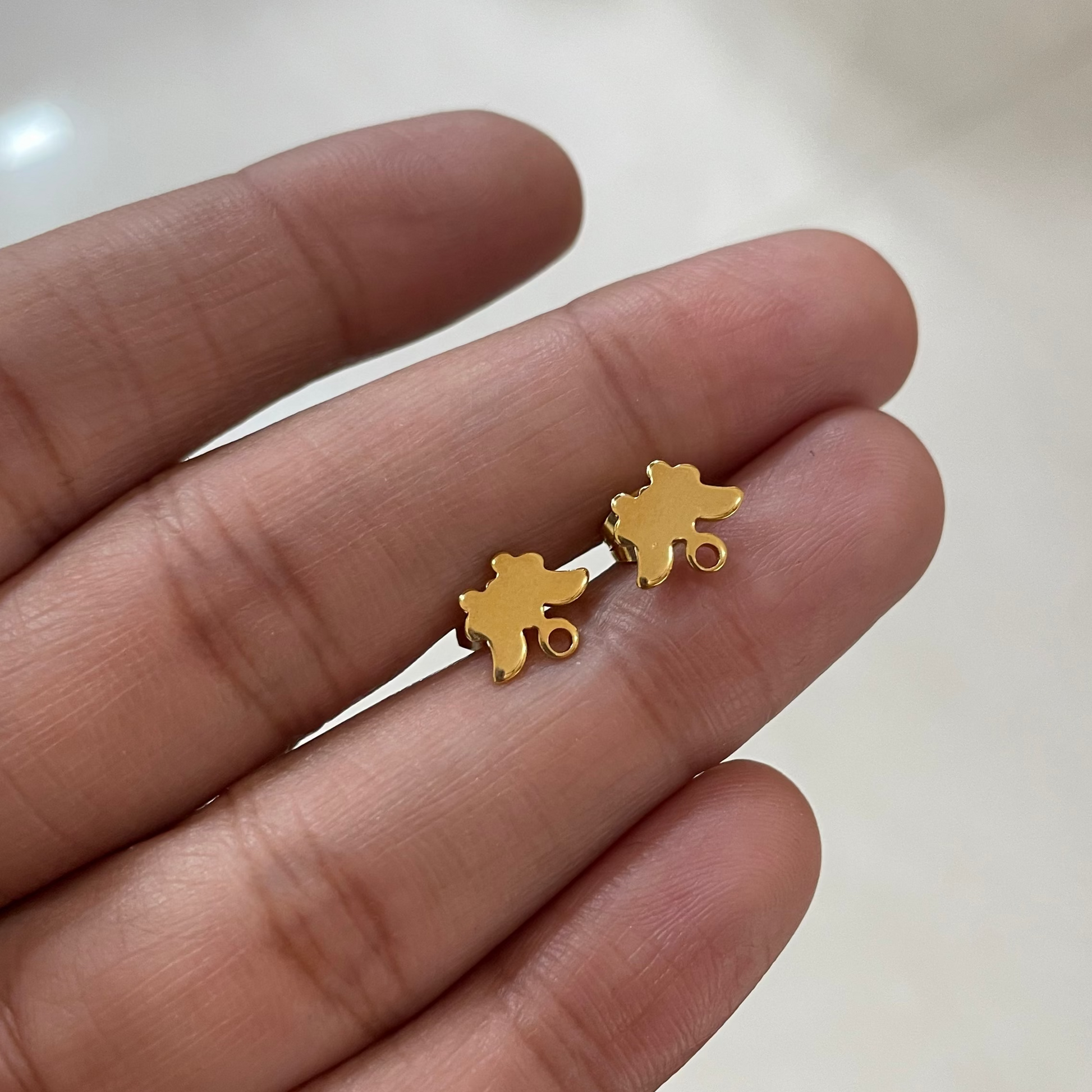 SS.31 (Pack of 2 pairs) Butterfly Filled Stainless Steel Studs Earrings (Anti Tarnish) - ClartStudios - Polymer clay Jewellery