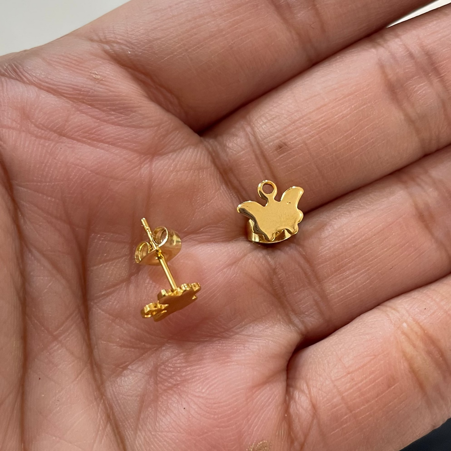 SS.31 (Pack of 2 pairs) Butterfly Filled Stainless Steel Studs Earrings (Anti Tarnish) - ClartStudios - Polymer clay Jewellery