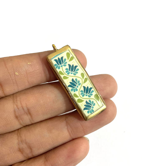 Traditional Flower Motif - Cold Porcelain Charms Pendant  (Dispatch Time 4-5 days) - ClartStudios - Polymer clay Jewellery