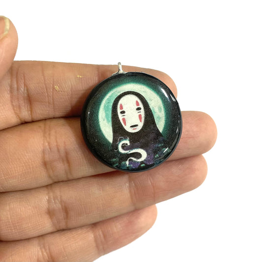 No Face Spirited Away - Cold Porcelain Charms Pendant  (Dispatch Time 4-5 days) - ClartStudios - Polymer clay Jewellery