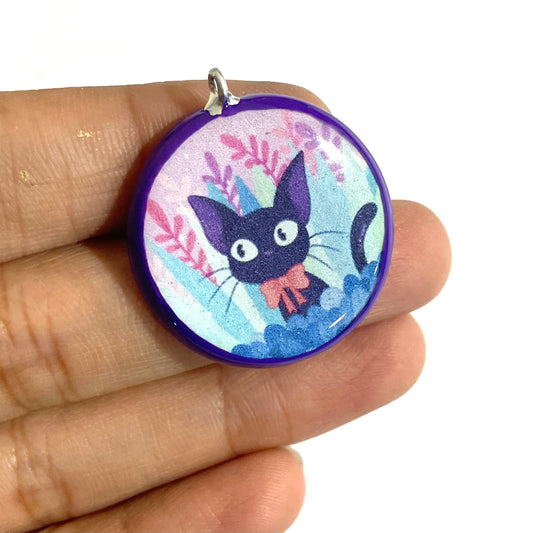 Kiki The Cat - Cold Porcelain Charms Pendant  (Dispatch Time 4-5 days) - ClartStudios - Polymer clay Jewellery