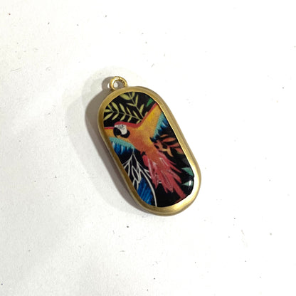 Vibrant Macaw Parrot - Cold Porcelain Charms Pendant  (Dispatch Time 4-5 days) - ClartStudios - Polymer clay Jewellery