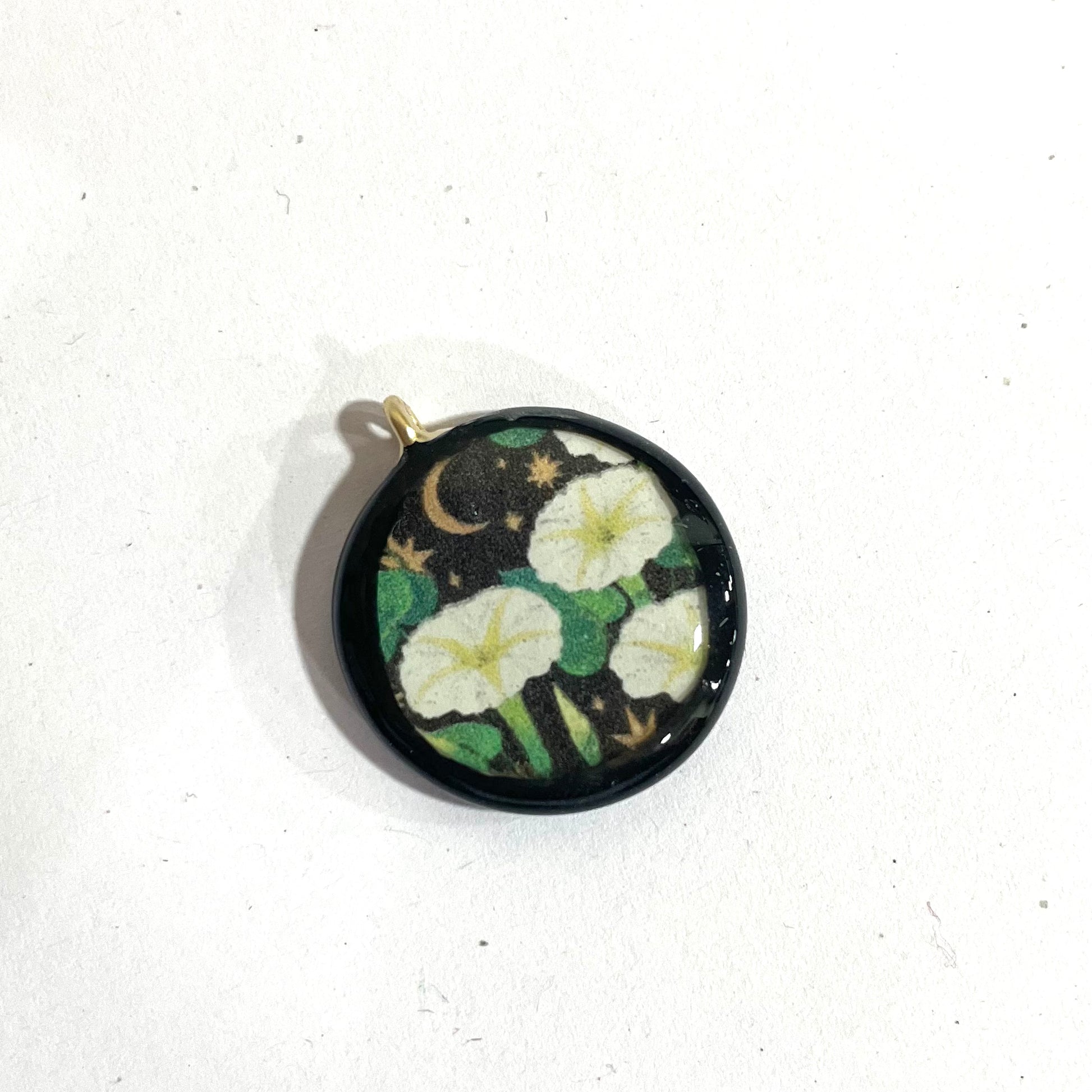 Mid Night Bloom - Cold Porcelain Charms Pendant  (Dispatch Time 4-5 days) - ClartStudios - Polymer clay Jewellery
