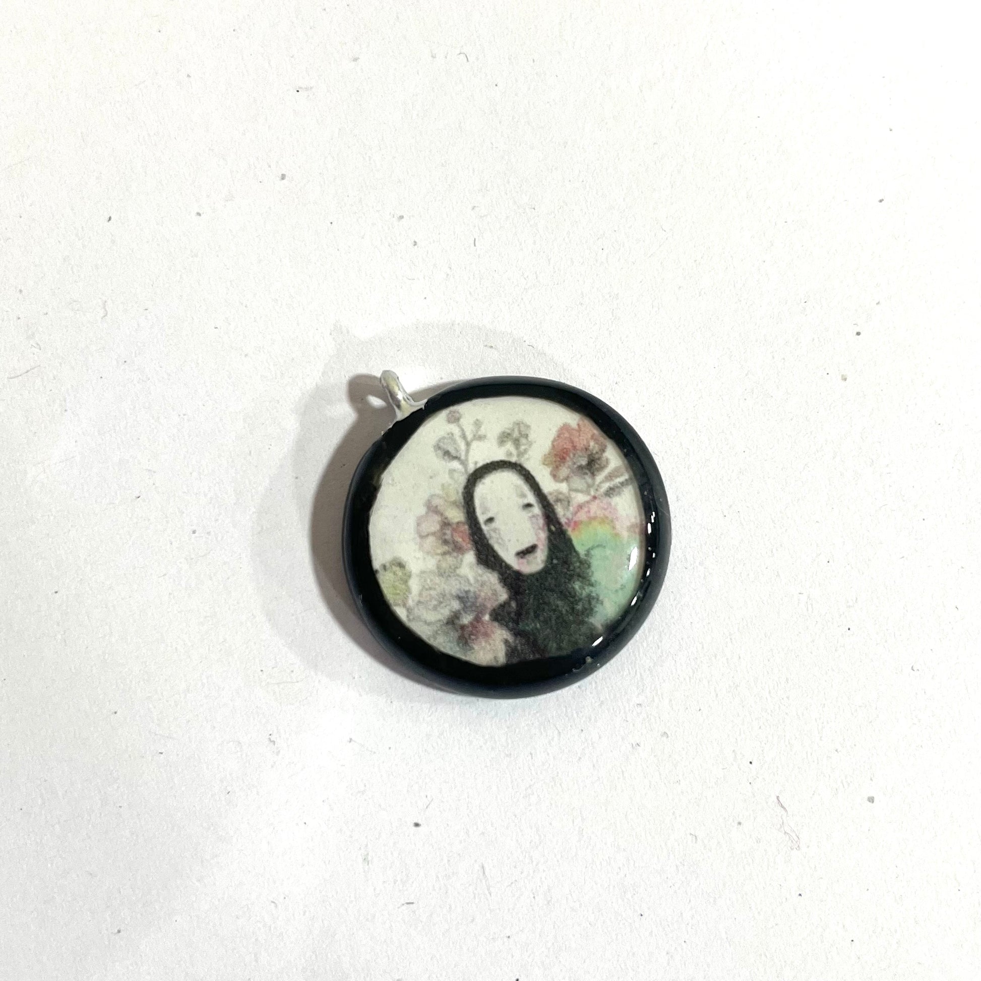 No Face Spirited Away - Cold Porcelain Charms Pendant  (Dispatch Time 4-5 days) - ClartStudios - Polymer clay Jewellery