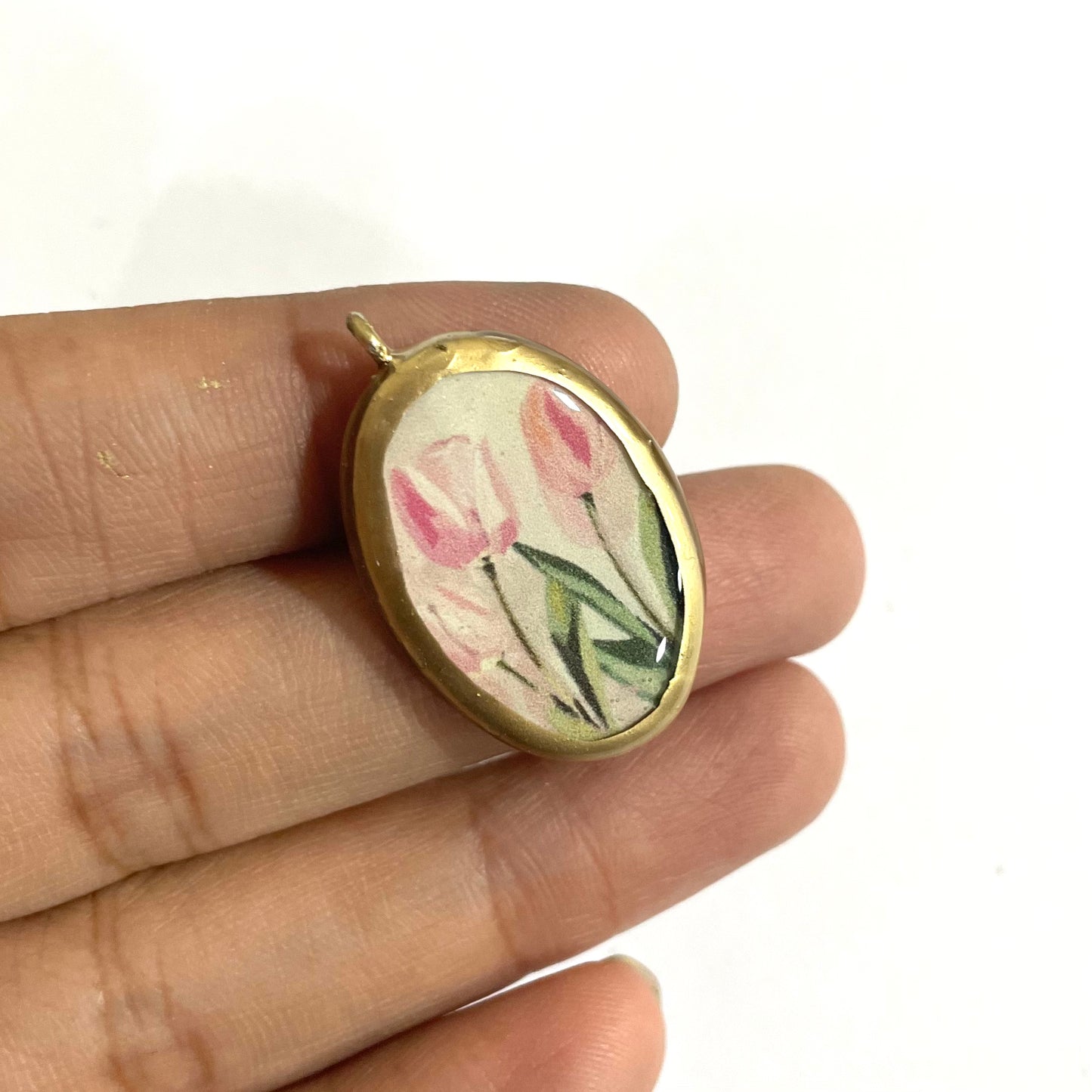 Tulips - Cold Porcelain Charms Pendant  (Dispatch Time 4-5 days) - ClartStudios - Polymer clay Jewellery