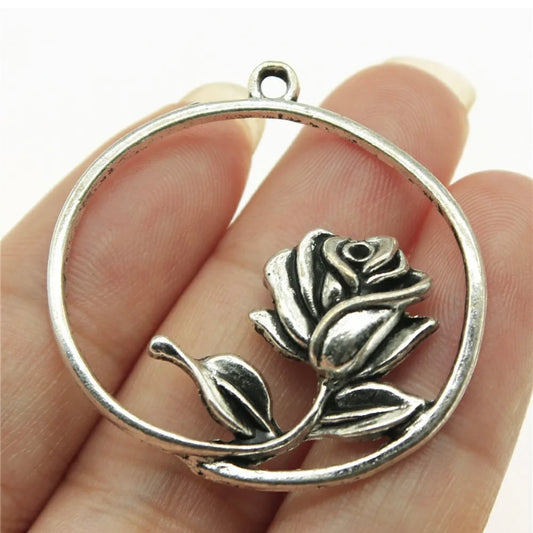 GSC12 - Rose Connector Charm - ClartStudios - Polymer clay Jewellery