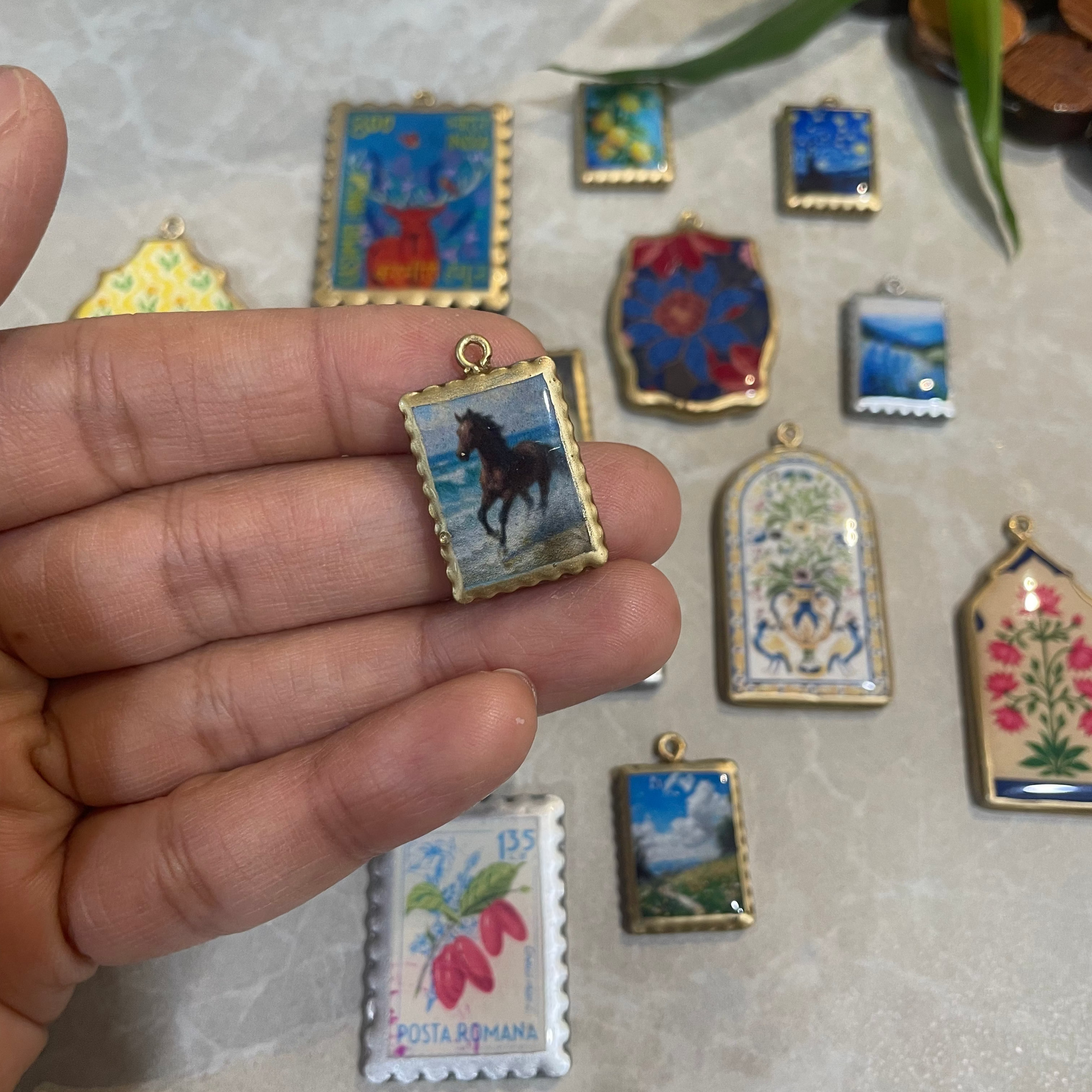 RU12 -  Photo Frame Inspired - Horse - Charms Pendant (Dispatch Time 4-5 days) - ClartStudios - Polymer clay Jewellery