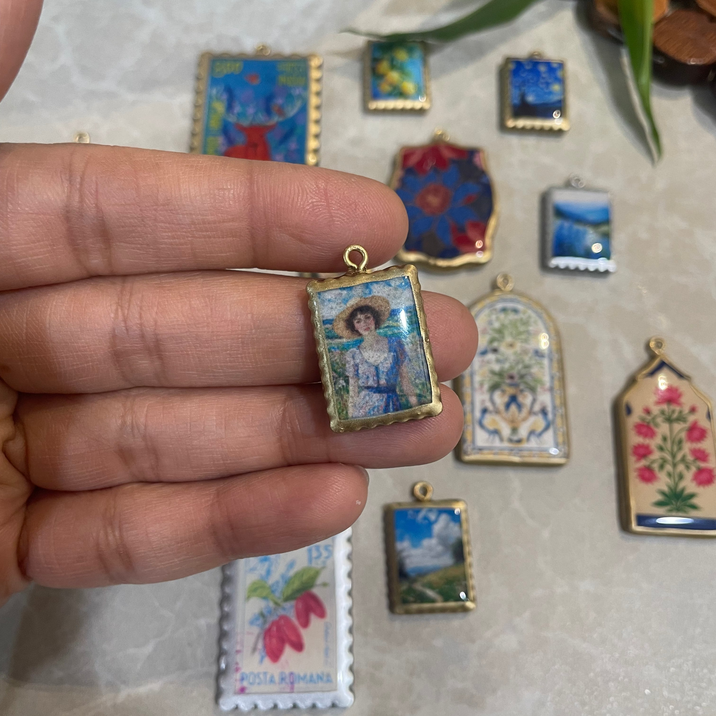 RU09 -  Photo Frame Inspired - Girl in Field - Charms Pendant (Dispatch Time 4-5 days) - ClartStudios - Polymer clay Jewellery