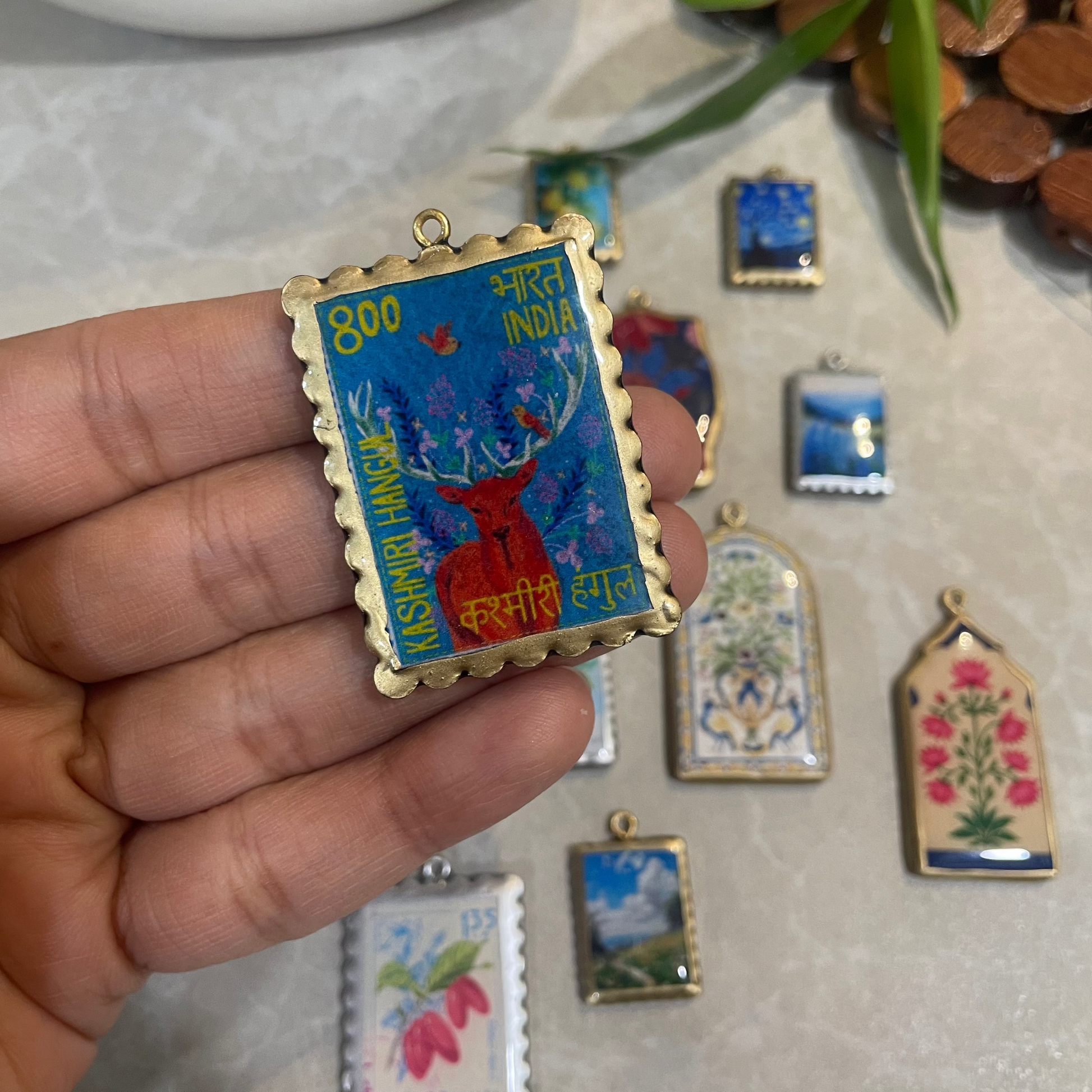 RU17 -  Stamp Inspired -  Kashmiri Hangul - Charms Pendant (Dispatch Time 4-5 days) - ClartStudios - Polymer clay Jewellery