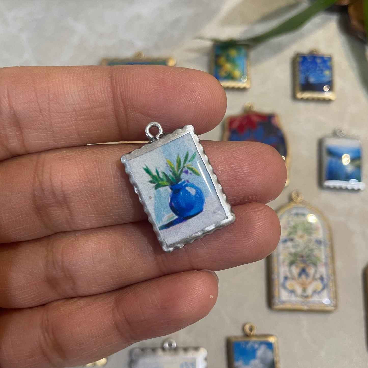 RU14 -  Photo Frame Inspired - Pot Inspired - Charms Pendant (Dispatch Time 4-5 days) - ClartStudios - Polymer clay Jewellery