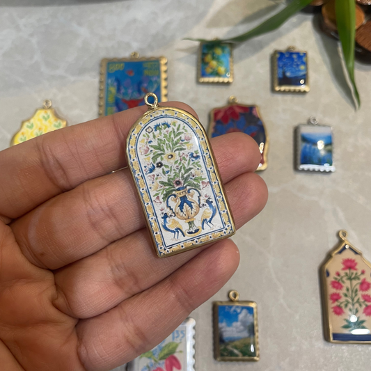 RU02 -  Vintage Motif Door inspired - Classic Indian - Charms Pendant (Dispatch Time 4-5 days) - ClartStudios - Polymer clay Jewellery